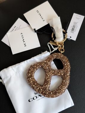 Coach Large Crystal Pretzel 🥨 Bag Charm NWT